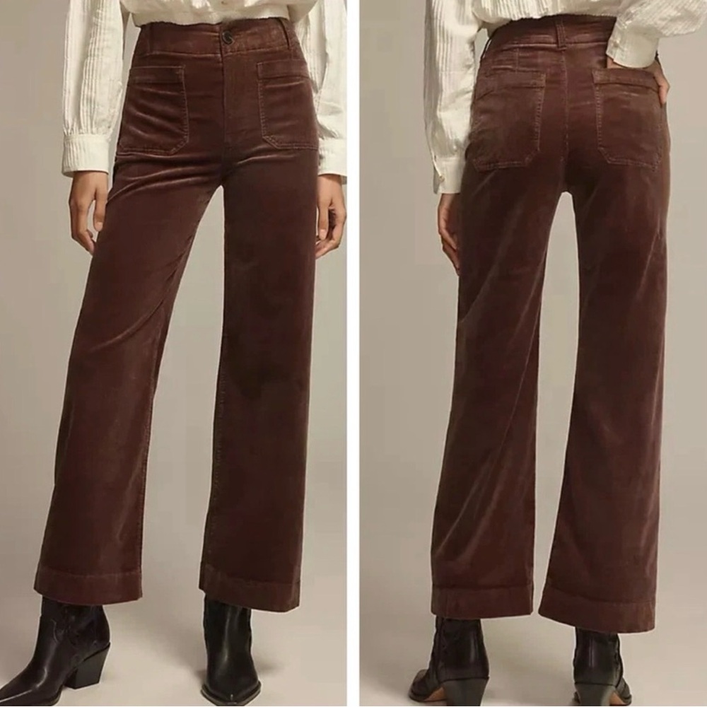 Maeve Collette Wide-Leg Corduroy Pants